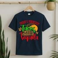 Today's Forecast Tacos With A Chance Of Tequila Funny Taco T-Shirt thumb 2