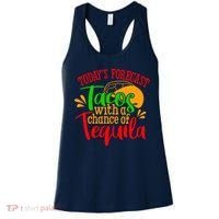 Today's Forecast Tacos With A Chance Of Tequila Funny Taco Women's Tank Top thumb 0