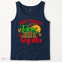 Today's Forecast Tacos With A Chance Of Tequila Funny Taco Tank Top thumb 2