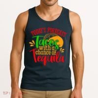 Today's Forecast Tacos With A Chance Of Tequila Funny Taco Tank Top thumb 3