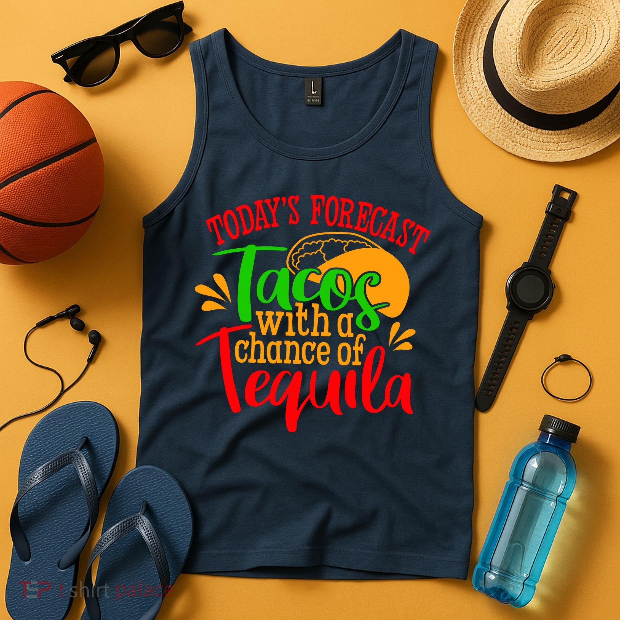 Today's Forecast Tacos With A Chance Of Tequila Funny Taco Tank Top