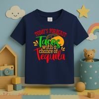 Today's Forecast Tacos With A Chance Of Tequila Funny Taco Toddler T-Shirt thumb 3