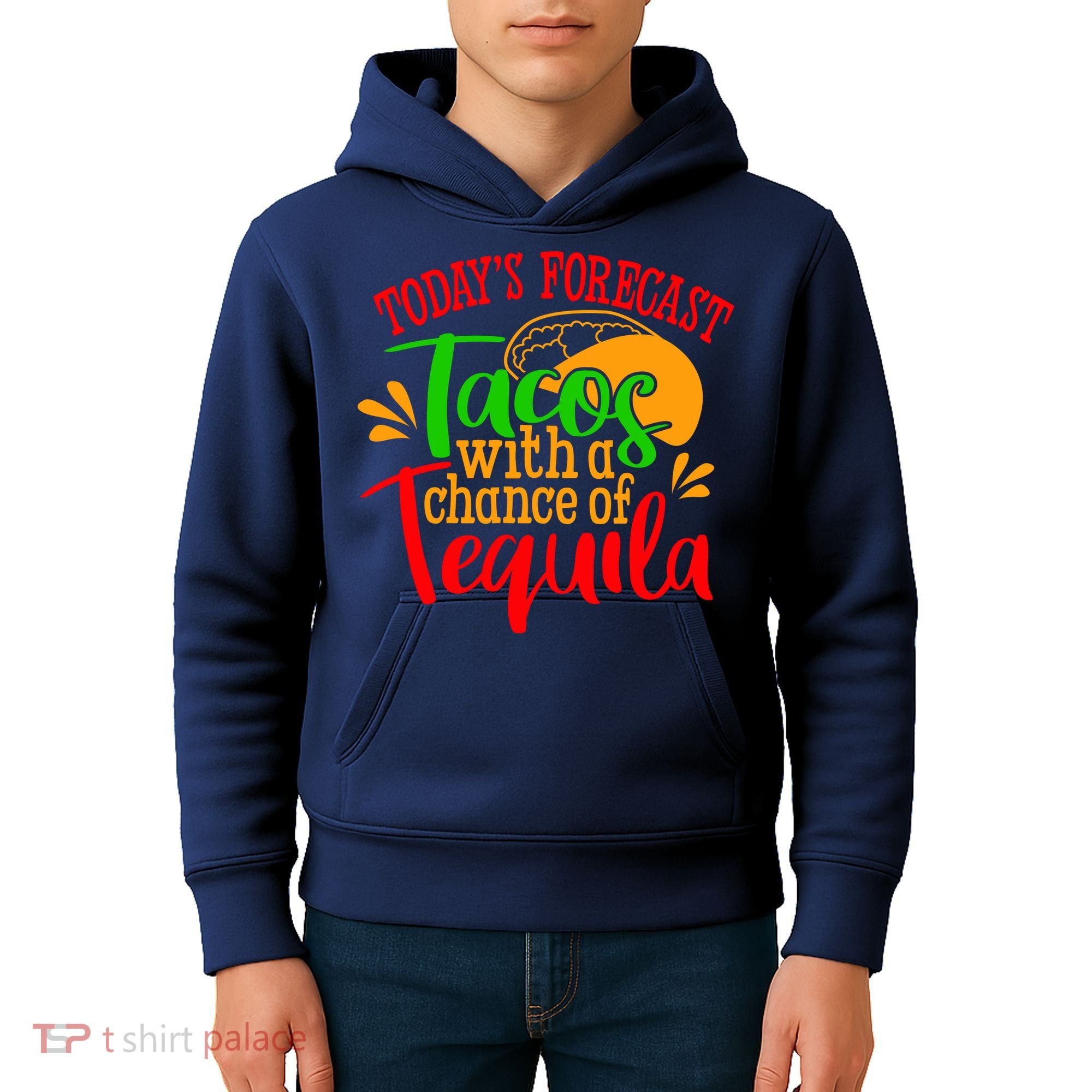 Today's Forecast Tacos With A Chance Of Tequila Funny Taco Kids Hoodie