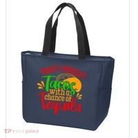 Today's Forecast Tacos With A Chance Of Tequila Funny Taco Tote Bag thumb 3