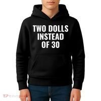 Trump Funny Two Dolls Instead Of 30 Kids Hoodie thumb 4
