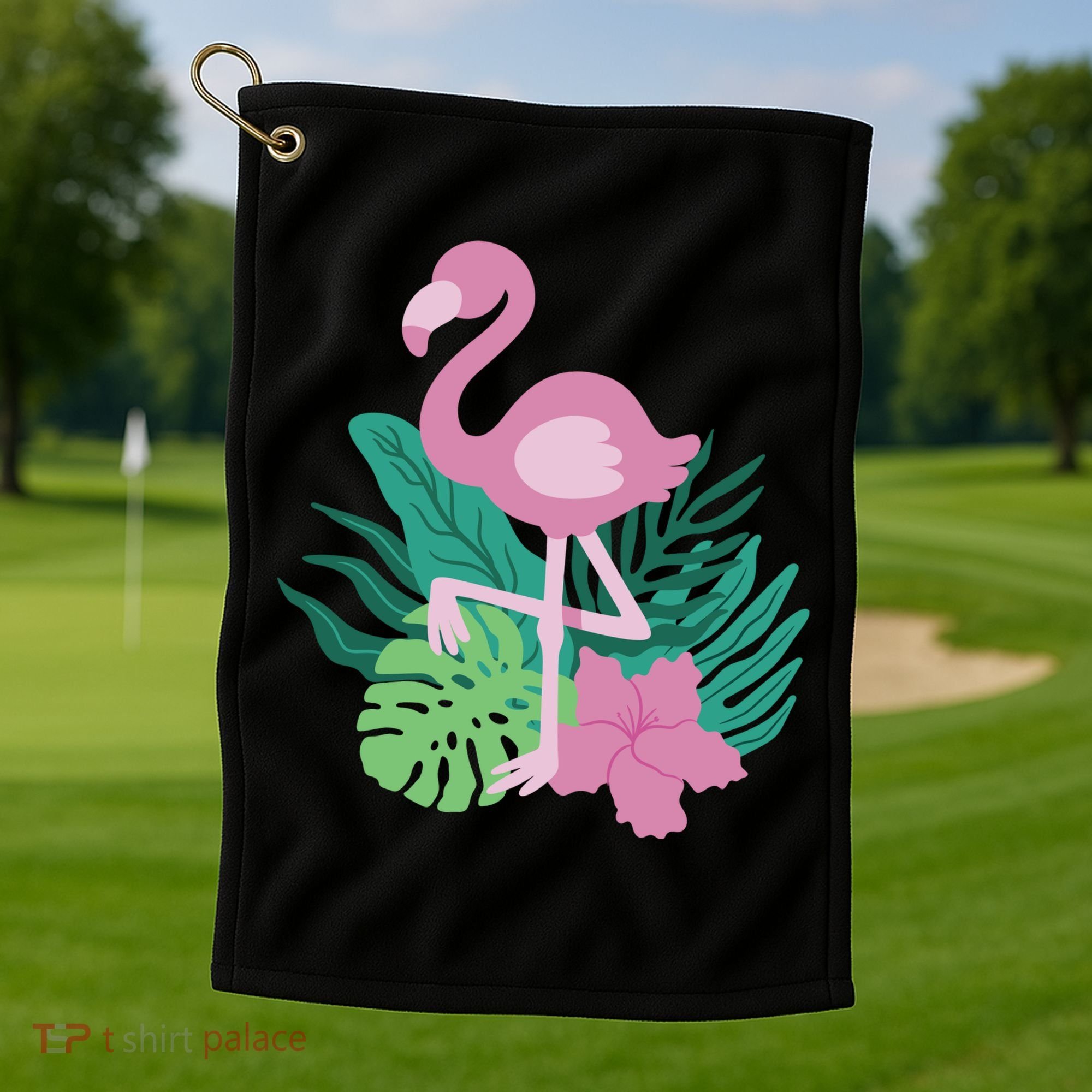 Tropical Flamingo Golf Towel