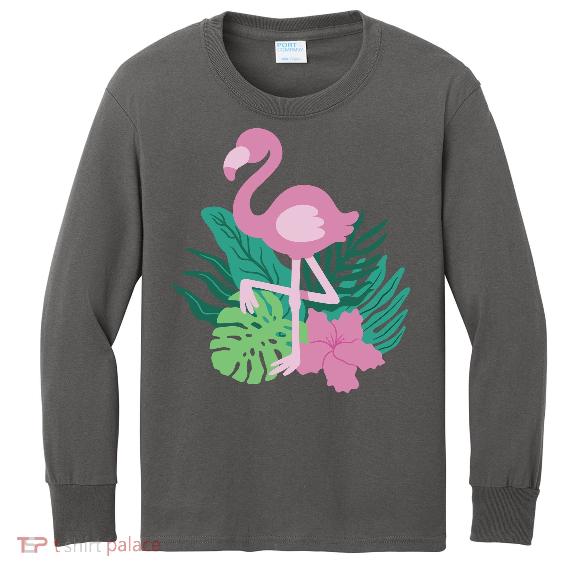 Tropical Flamingo Kids Long Sleeve Shirt