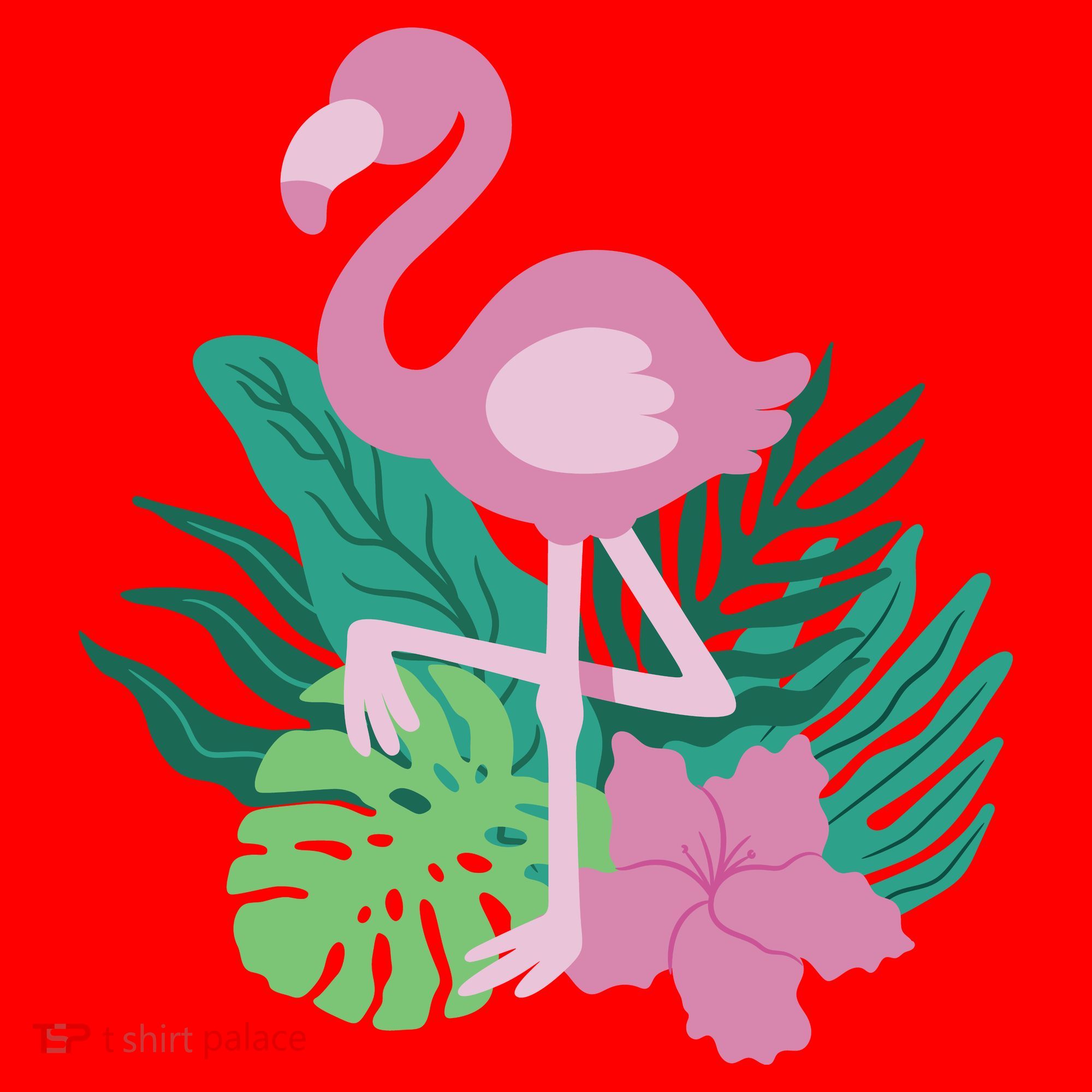 Tropical Flamingo Santa Hat