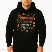 Thanksgiving Fall Thankful Blessed and Kind of A Mess Hoodie thumb 2