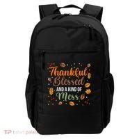 Thanksgiving Fall Thankful Blessed and Kind of A Mess Backpack thumb 0