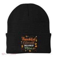 Thanksgiving Fall Thankful Blessed and Kind of A Mess Beanie thumb 0