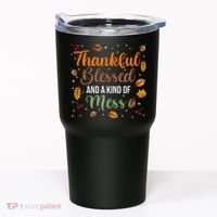 Thanksgiving Fall Thankful Blessed and Kind of A Mess Tumbler thumb 0