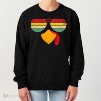 Turkey Face Thanksgiving Sunglasses Women's Sweatshirt thumb 0