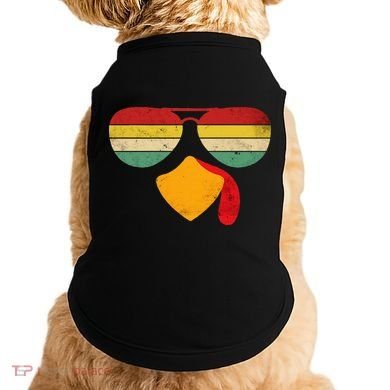 Turkey Face Thanksgiving Sunglasses Doggie Tank