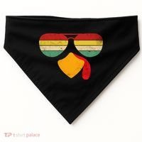 Turkey Face Thanksgiving Sunglasses USA-Made Doggie Bandana thumb 0