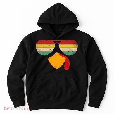 Turkey Face Thanksgiving Sunglasses Hoodie