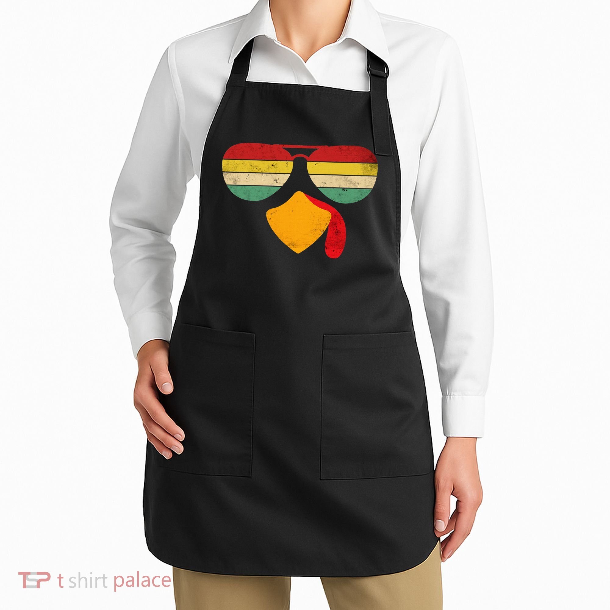 Turkey Face Thanksgiving Sunglasses Apron