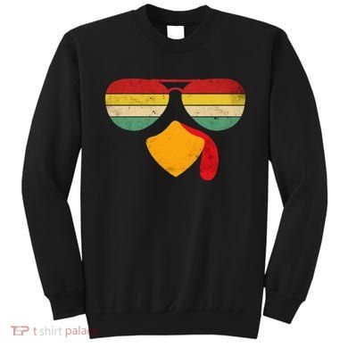 Turkey Face Thanksgiving Sunglasses Sweatshirt