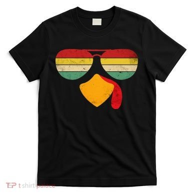 Turkey Face Thanksgiving Sunglasses T-Shirt