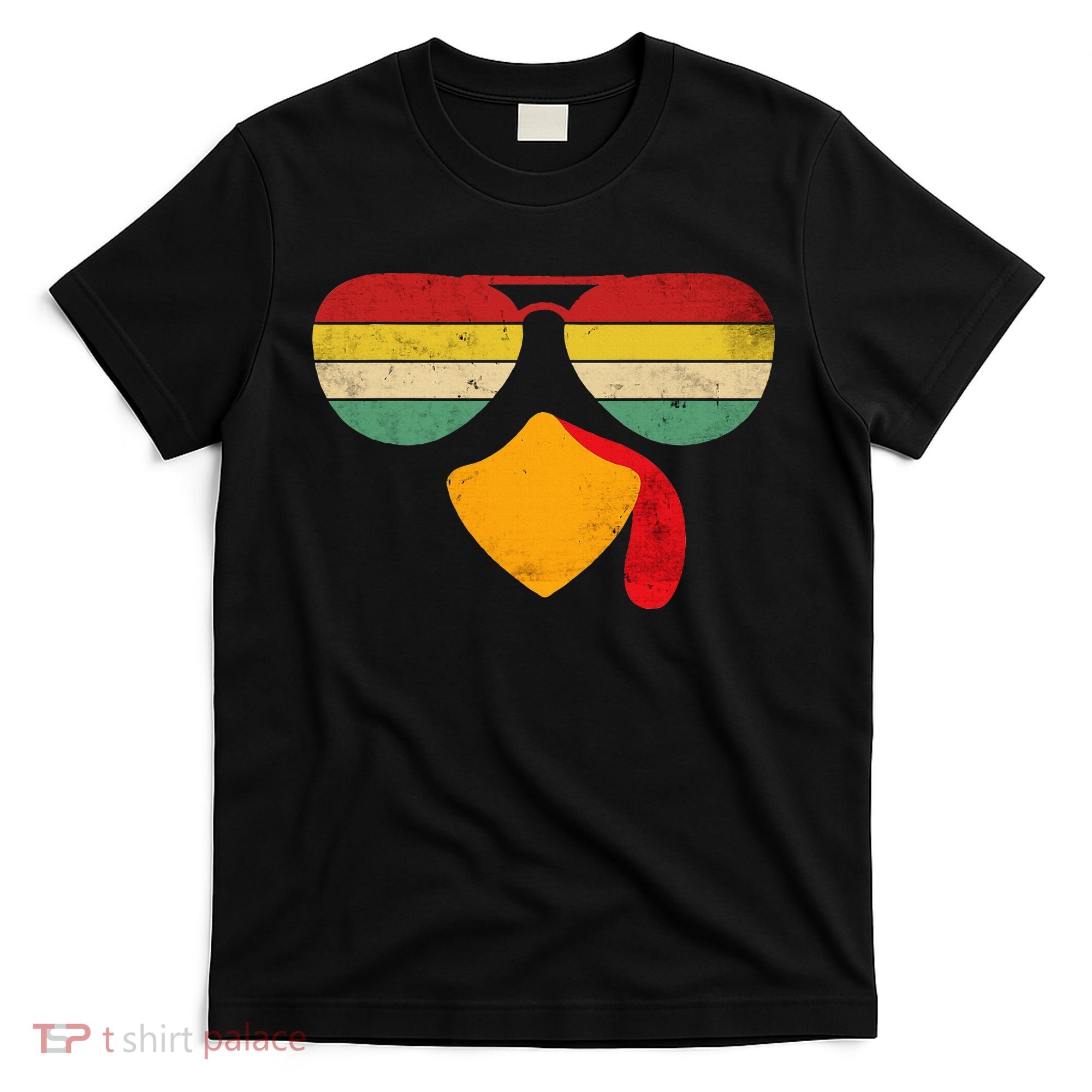 Turkey Face Thanksgiving Sunglasses T-Shirt