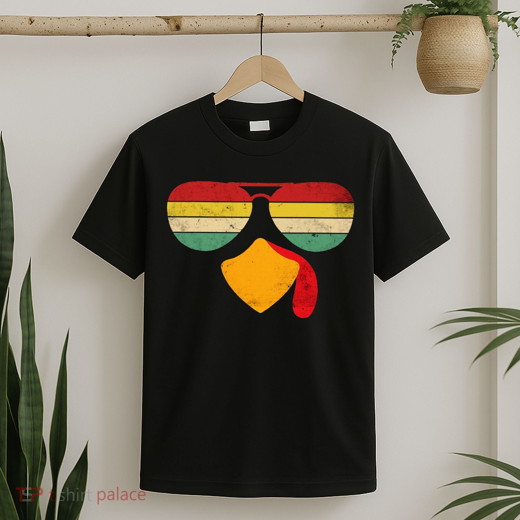 Turkey Face Thanksgiving Sunglasses T-Shirt