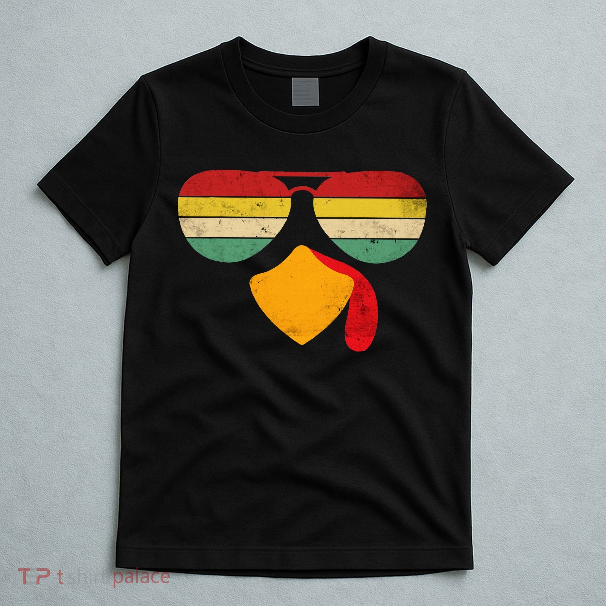 Turkey Face Thanksgiving Sunglasses T-Shirt