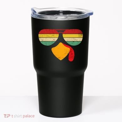 Turkey Face Thanksgiving Sunglasses Tumbler