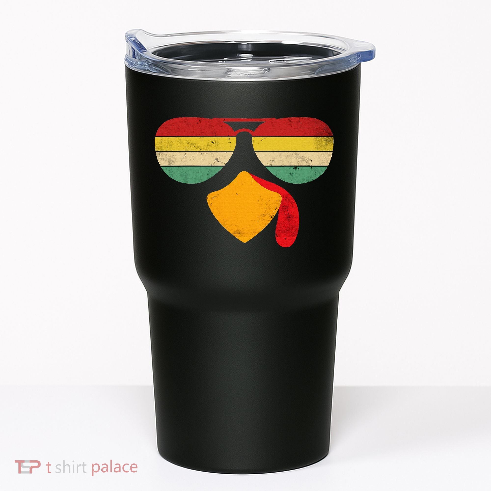 Turkey Face Thanksgiving Sunglasses Tumbler