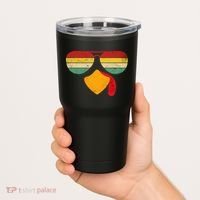 Turkey Face Thanksgiving Sunglasses Tumbler thumb 2