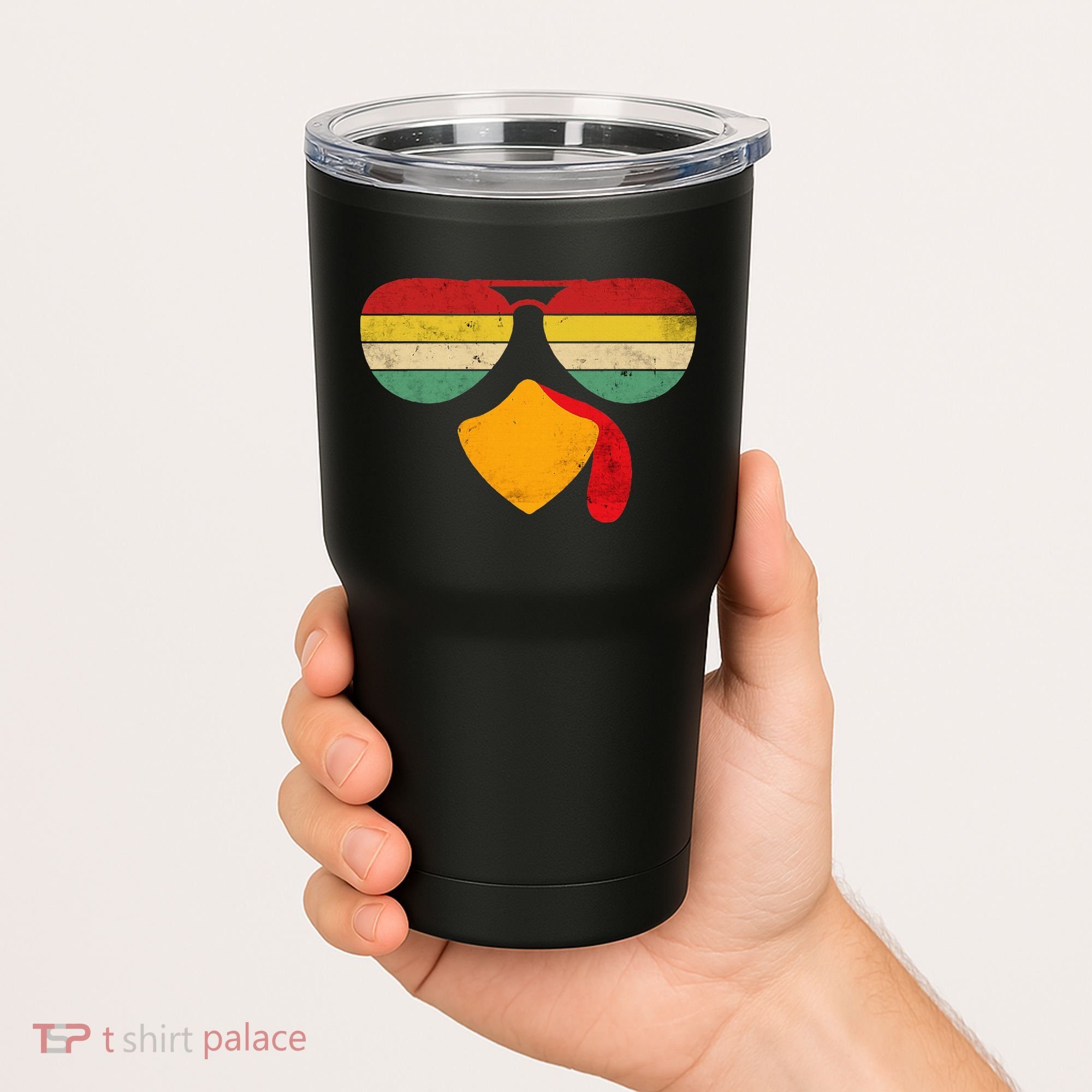 Turkey Face Thanksgiving Sunglasses Tumbler