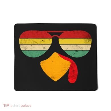 Turkey Face Thanksgiving Sunglasses Mousepad