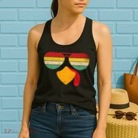 Turkey Face Thanksgiving Sunglasses Women's Tank Top thumb 2