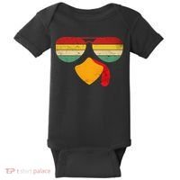 Turkey Face Thanksgiving Sunglasses Baby Bodysuit thumb 0