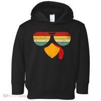 Turkey Face Thanksgiving Sunglasses Toddler Hoodie thumb 0