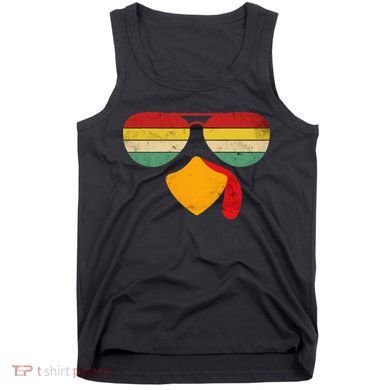 Turkey Face Thanksgiving Sunglasses Tank Top