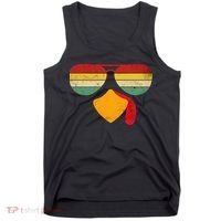 Turkey Face Thanksgiving Sunglasses Tank Top thumb 0