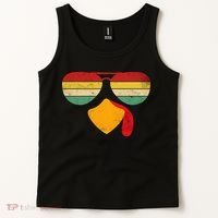 Turkey Face Thanksgiving Sunglasses Tank Top thumb 2