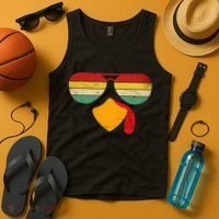 Turkey Face Thanksgiving Sunglasses Tank Top thumb 4