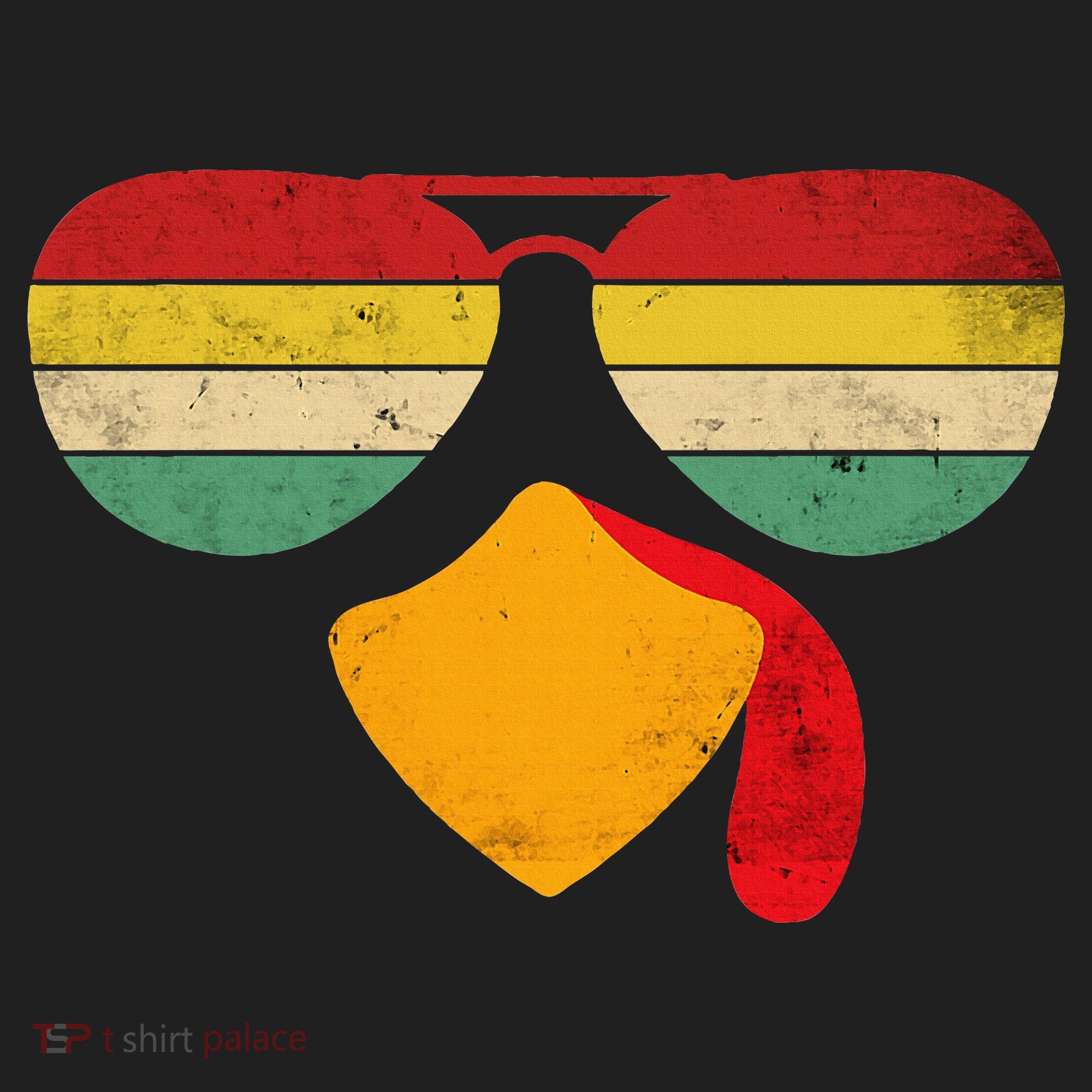 Turkey Face Thanksgiving Sunglasses Golf Towel