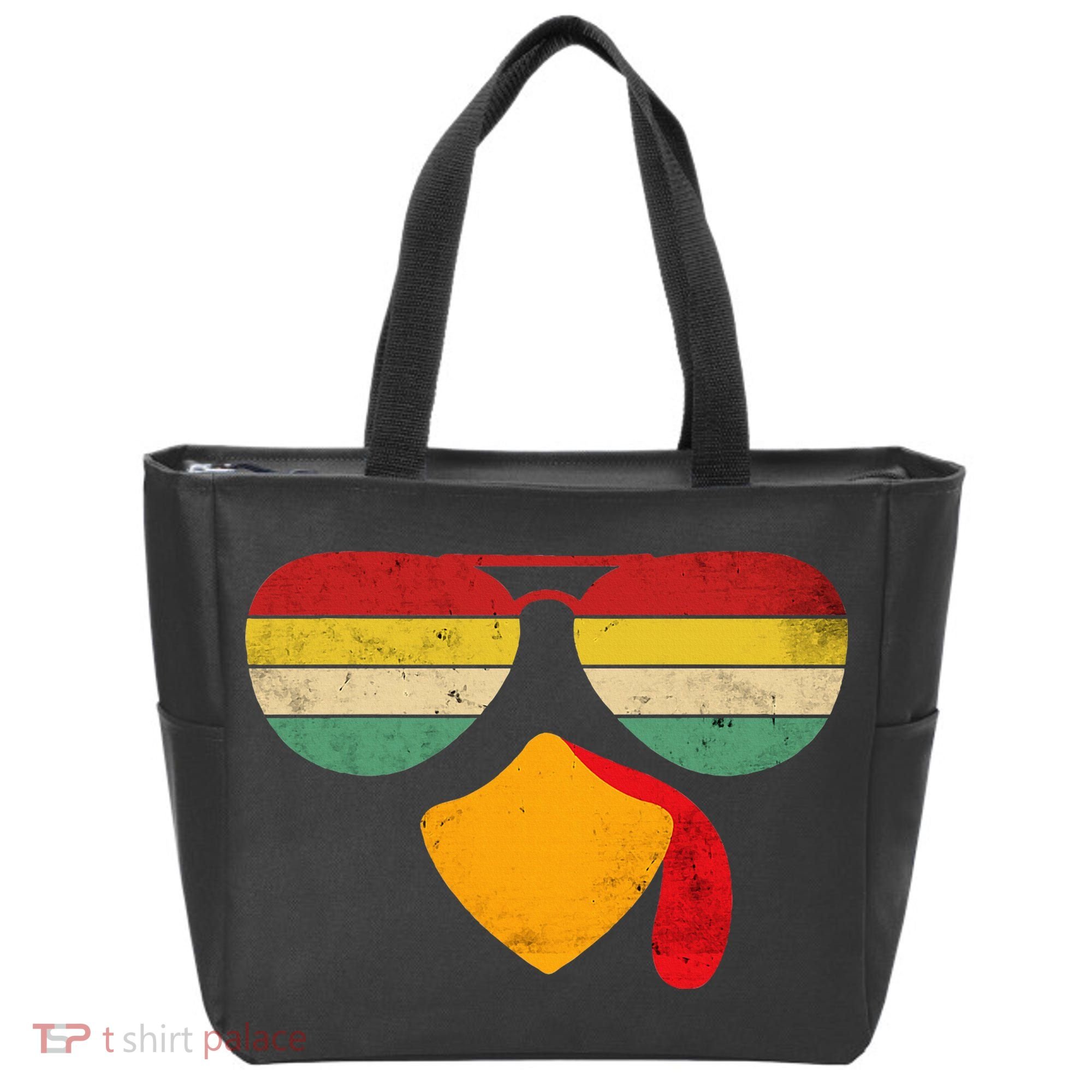 Turkey Face Thanksgiving Sunglasses Tote Bag
