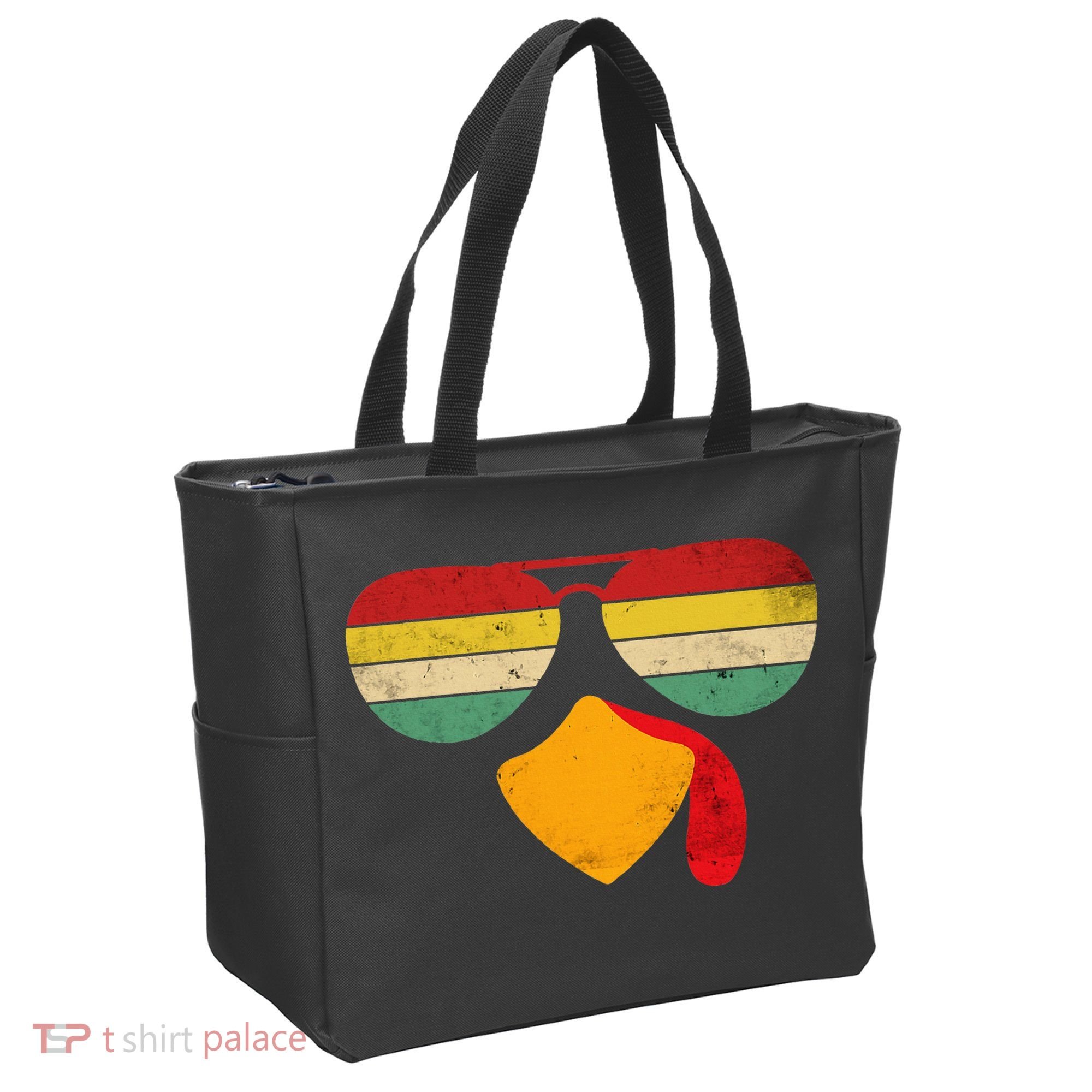 Turkey Face Thanksgiving Sunglasses Tote Bag