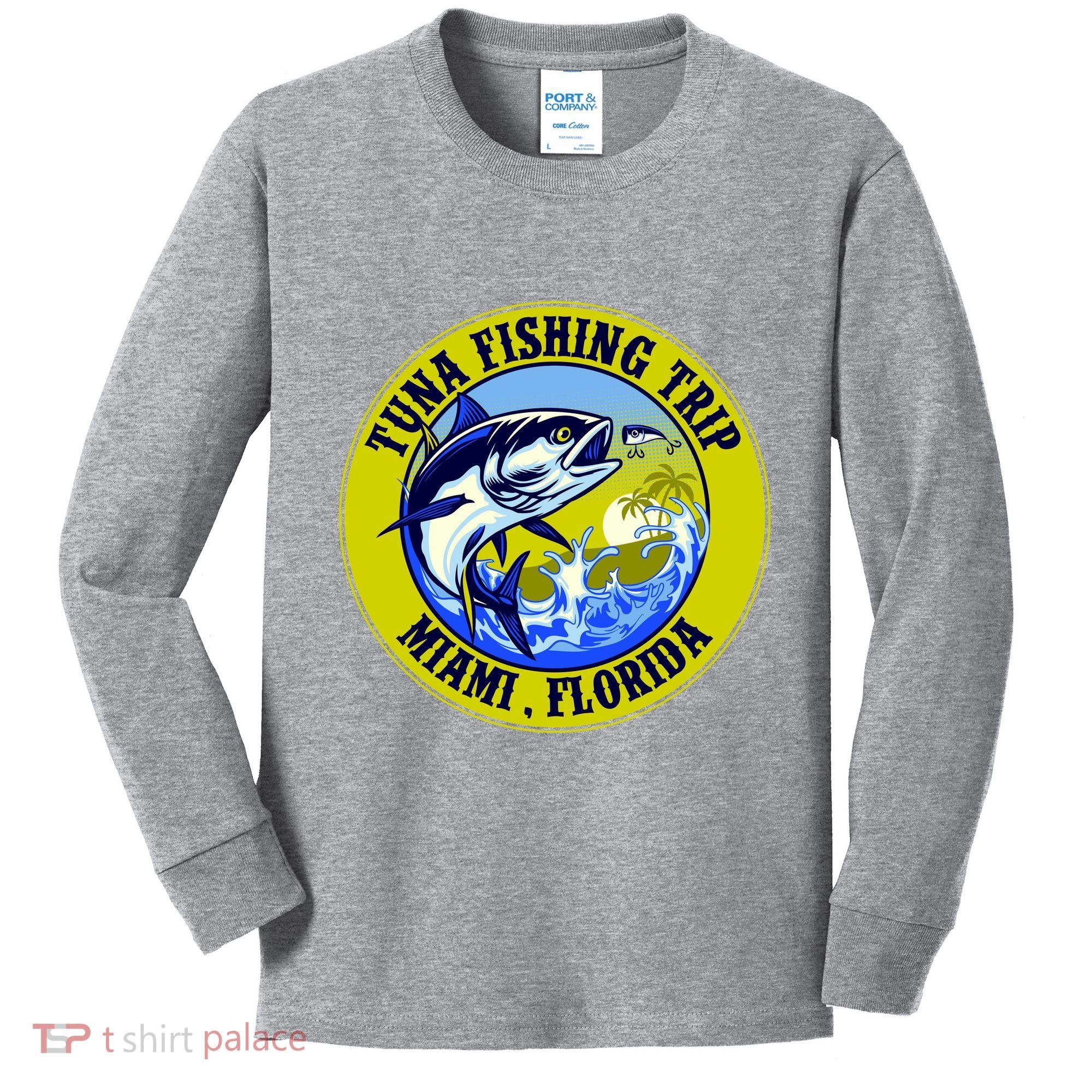 Tuna Fishing Trip Miami Florida Kids Long Sleeve Shirt