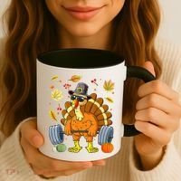 Turkey Fitness Thanksgiving Day Coffee Mug thumb 3