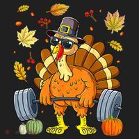 Turkey Fitness Thanksgiving Day Hat thumb 2