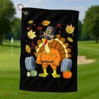 Turkey Fitness Thanksgiving Day Golf Towel thumb 1