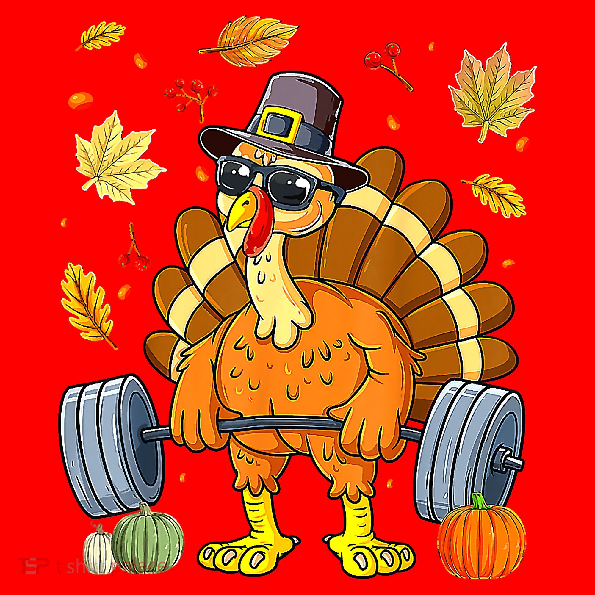 Turkey Fitness Thanksgiving Day Santa Hat
