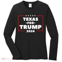 Texas For Trump 2024 Women's Long Sleeve Shirt thumb 0