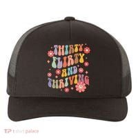 Thirty Flirty & Thriving Groovy 30th Birthday Retro 30 Years Yupoong Adult 5-Panel Trucker Hat thumb 0