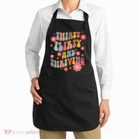 Thirty Flirty & Thriving Groovy 30th Birthday Retro 30 Years Apron thumb 2