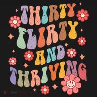 Thirty Flirty & Thriving Groovy 30th Birthday Retro 30 Years Mousepad thumb 1